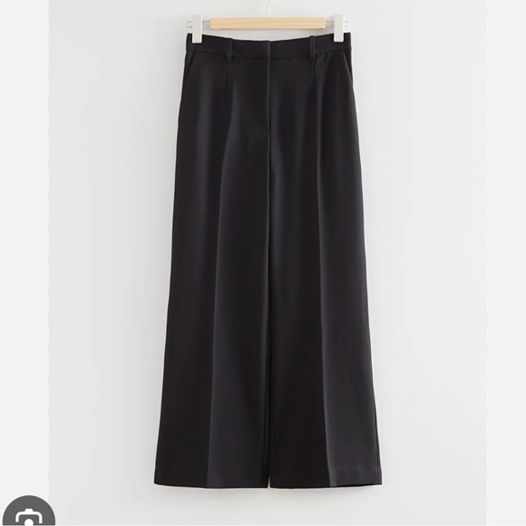 & Other Stories press crease flared black trousers size 8 - Picture 2 of 5